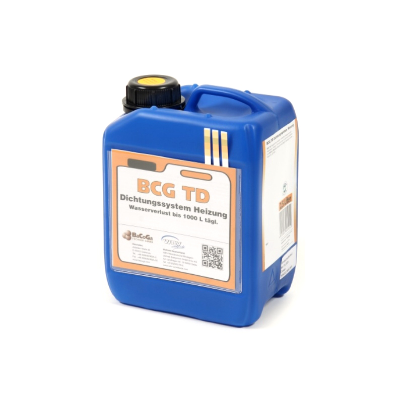 BCG TD Flüssigdichter für Heizungsanlagen bei Wasserverlust bis 1000 Liter, 2,5 Liter Konzentrat