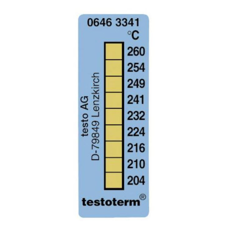 Testo Temperaturmessstreifen 204° bis 260° C (10 Stück) - 0646 3341