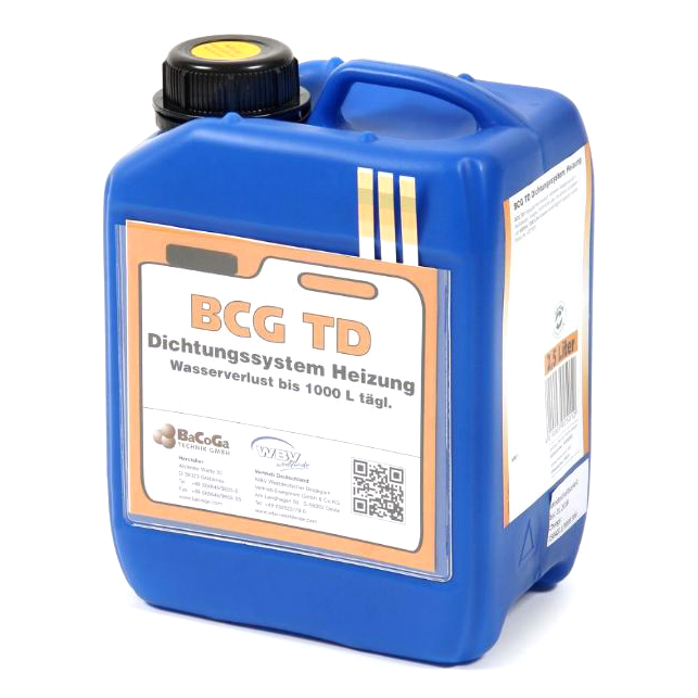 BCG TD Flüssigdichter für Heizungsanlagen bei Wasserverlust bis 1000 Liter, 5 Liter Konzentrat
