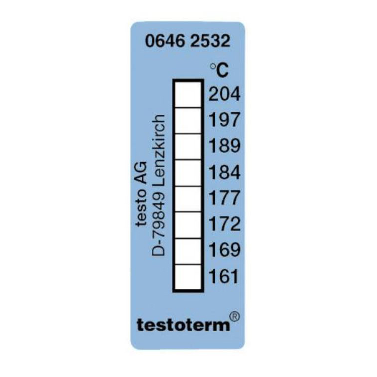 Testo Temperaturmessstreifen 161° bis 204° C (10 Stück) - 0646 2532